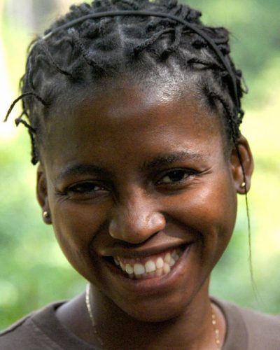 smiling Congolese woman